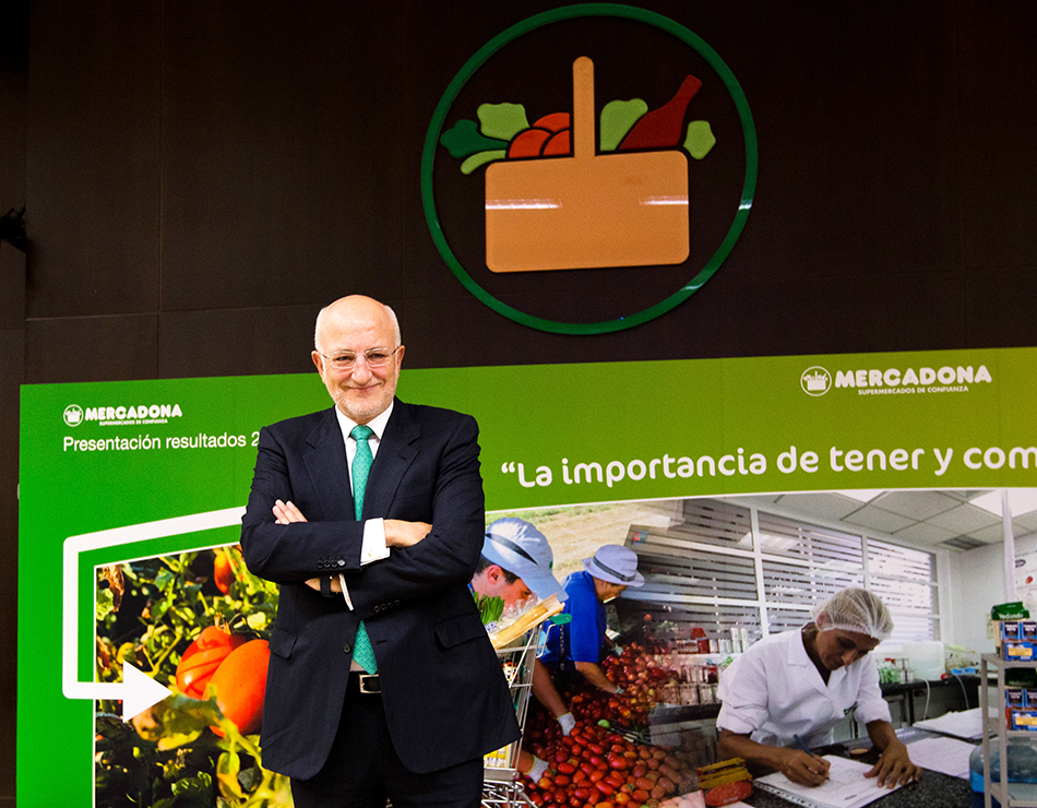 Juan Roig durante la presentación de resultados de Mercadona de 2014.